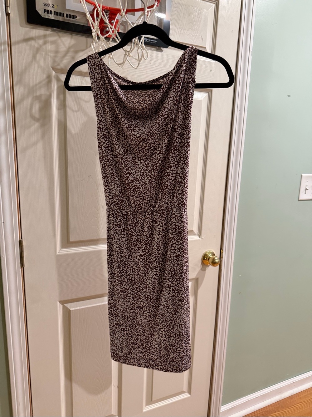 Banana Republic Mauve and Black Cowl Neck Midi Dress